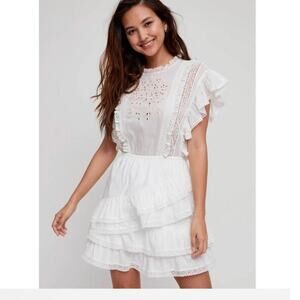 Artizia Sunday Best Harriet White Dress Eyelet Ruffle Detail Size 0‎